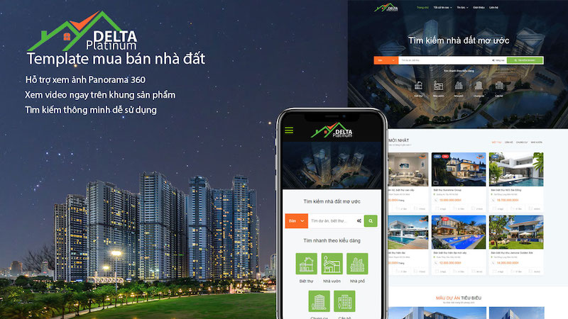 Giao diện bất động sản Delta Platinum