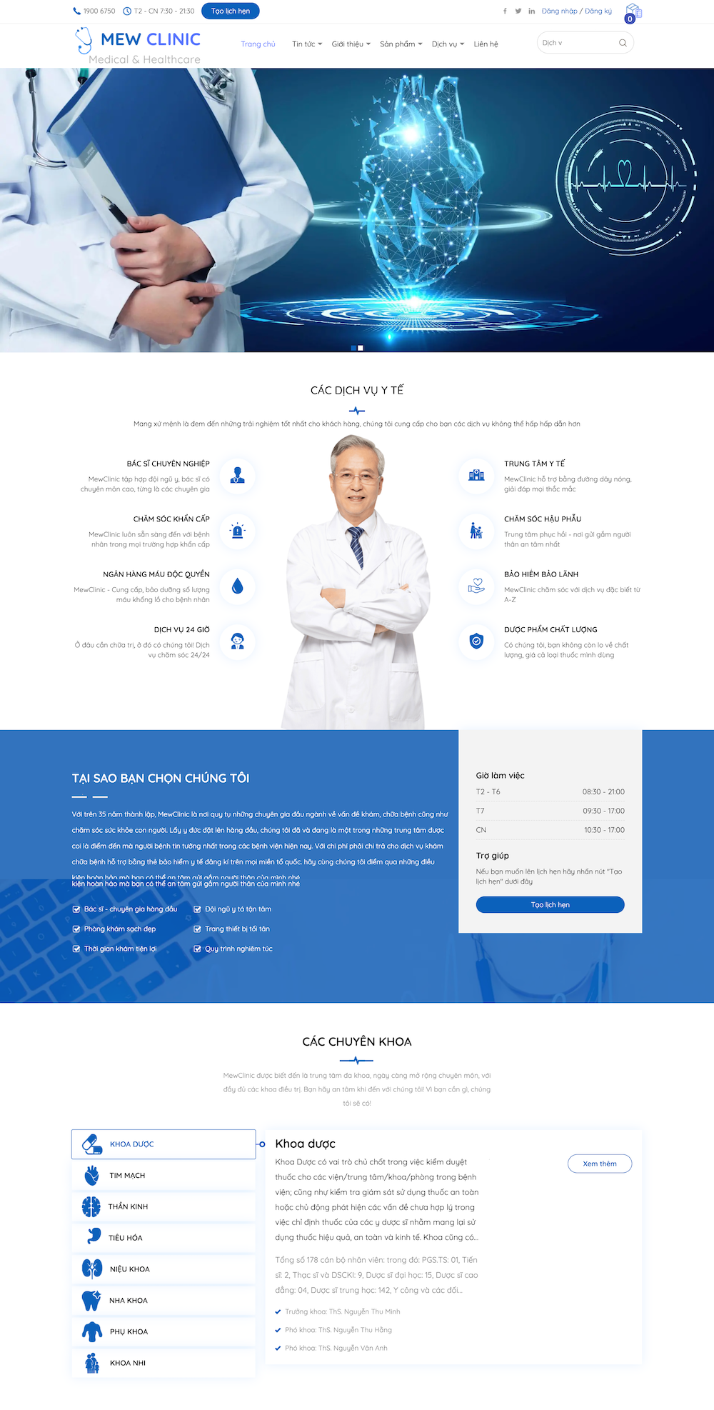 Giao diện Mew Clinic