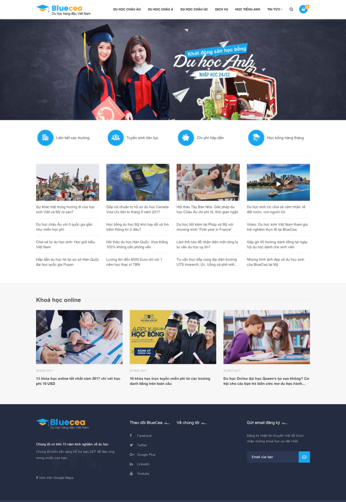 Thiết kế website du học