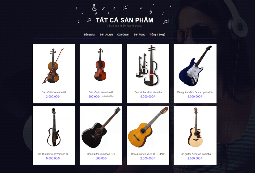 Thiết kế website bán nhạc cụ chỉ từ 299k/ tháng