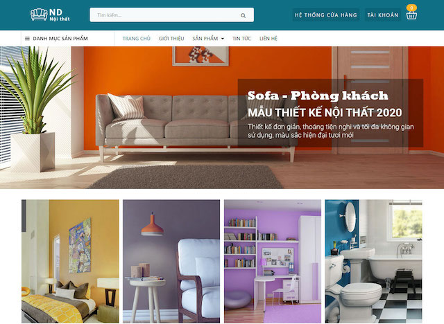 Mẫu web nội thất đẹp ND nội thất