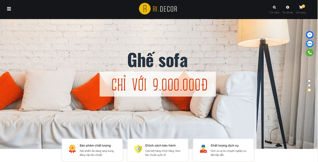 Template thiết kế website nội thất