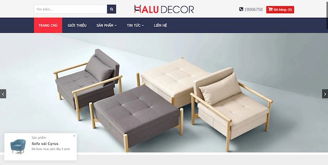 Giao diện web nội thất đẹp