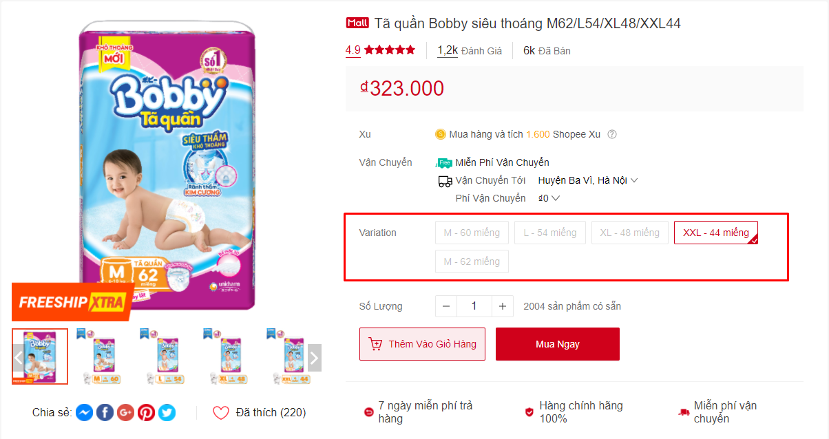 thuộc tính sản phẩm