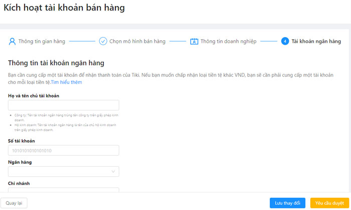 tiki6a kích hoạt tài khoản bán hàng trên Tiki