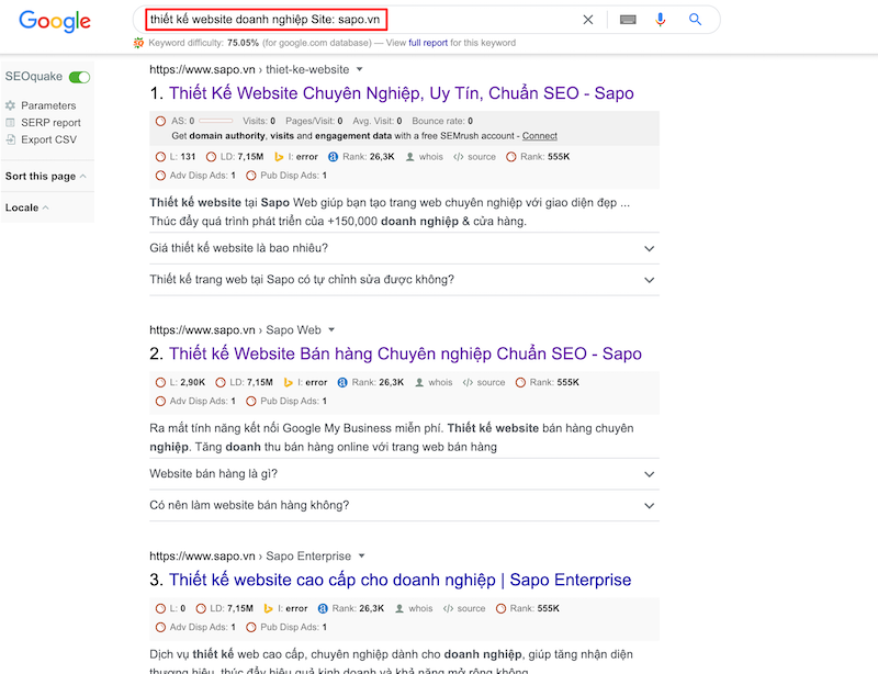 Cách tìm kiếm nội dung của một trang web bất kỳ