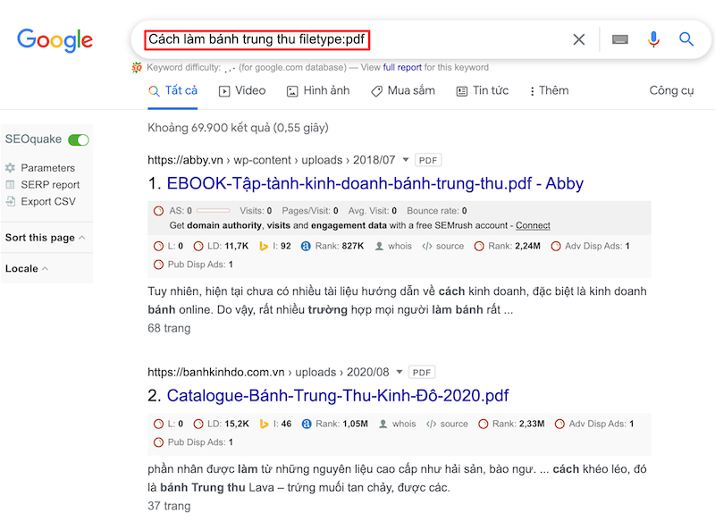Thủ thuật tìm kiếm trên Google các file tài liệu