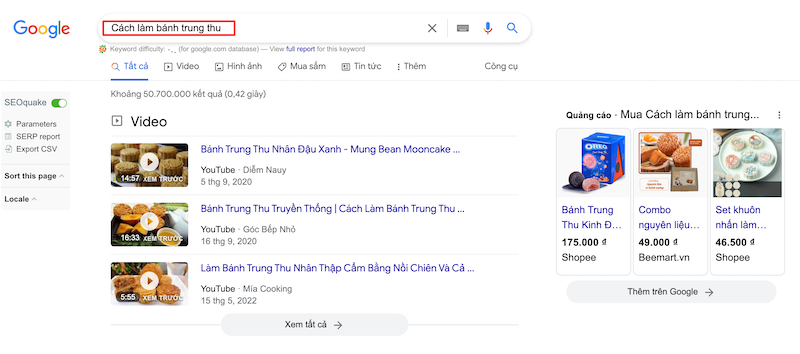 Tìm kiếm trên Google bằng từ khoá