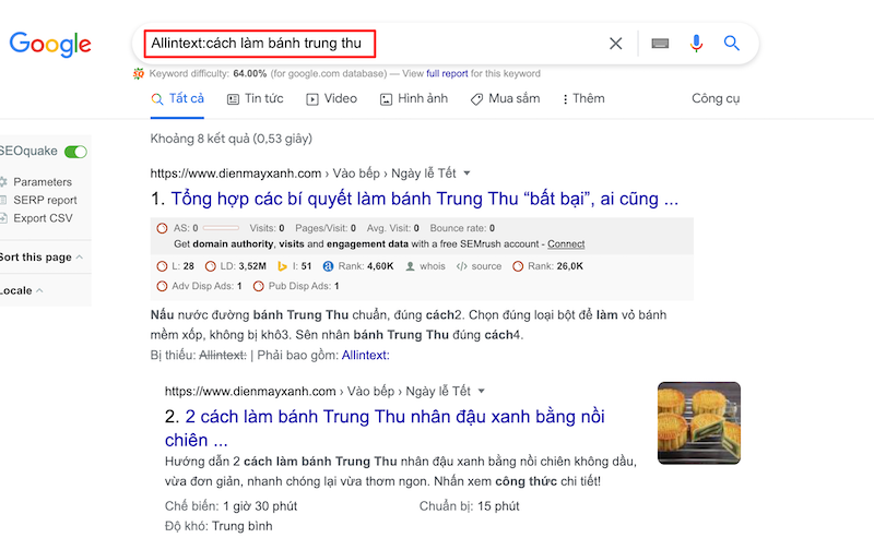Tìm kiếm các từ khóa xuất hiện trong các văn bản trên website