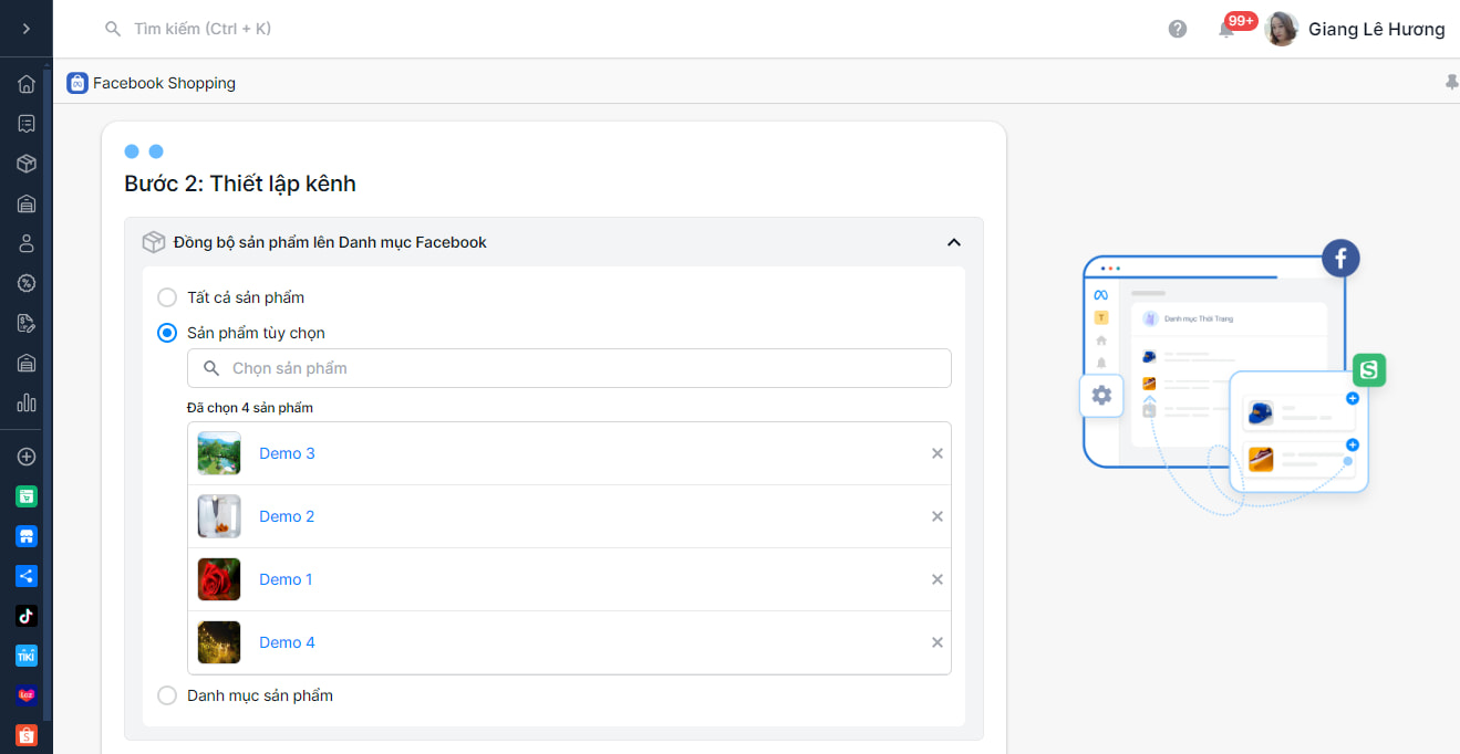 tinh-nang-mua-sam-tren-messenger-4 Thiết lập kênh đồng bộ sản phẩm