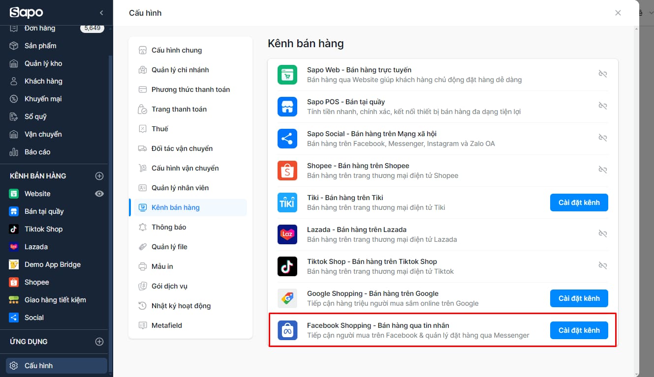 tinh-nang-mua-sam-tren-messenger-5 Kết nối kênh Facebook Shoping trên Sapo để đồng bộ sản phẩm lên Meta
