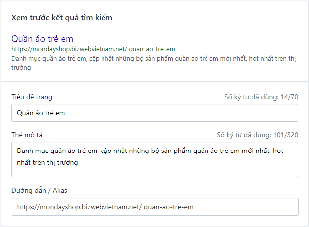 Tùy chỉnh SEO các trang nội dung dễ dàng, trực quan trên Sapo Web