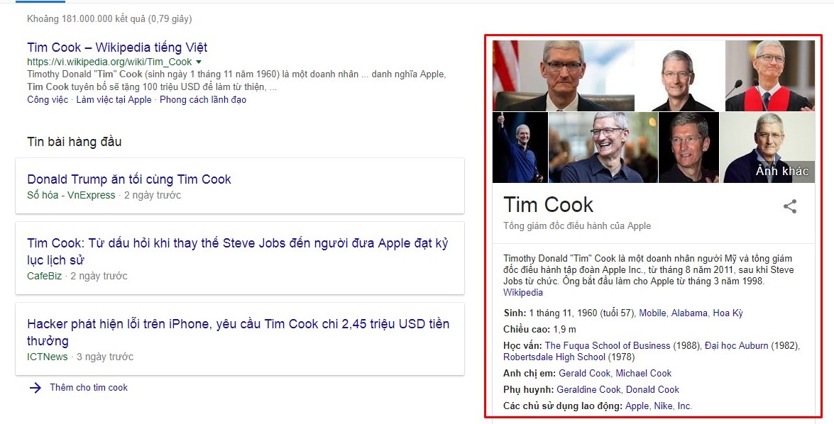 Hỗ trợ dữ liệu có cấu trúc Schema cho các trang nội dung