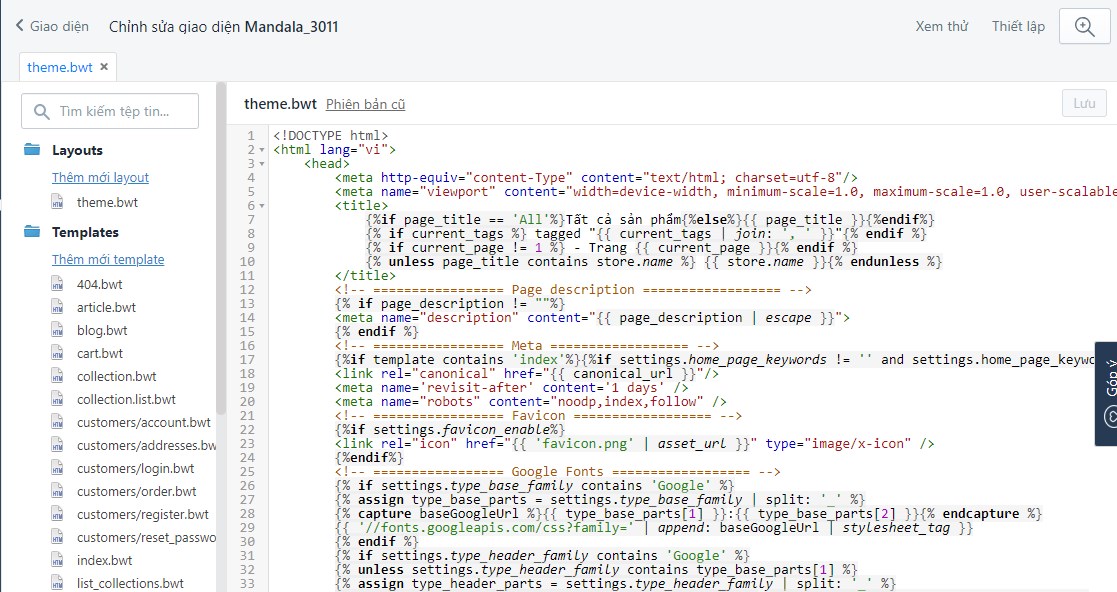 Tùy chỉnh code dễ dàng