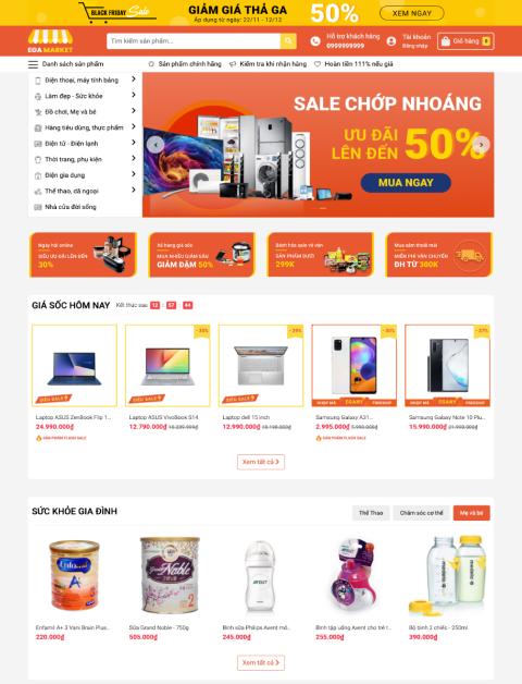 Giao diện hiện đại EGA Market
