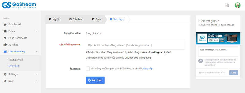trạng thái video livestream