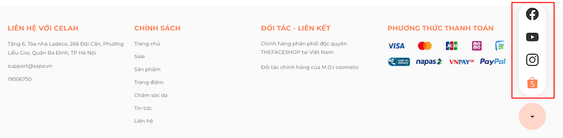 Liên kết trực tiếp đến hotline hoặc các trang mạng xã hội