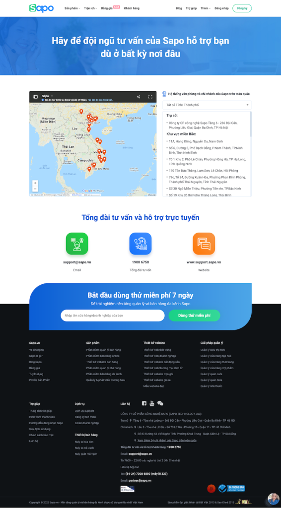 Trang liên hệ nên có những nội dung nào?