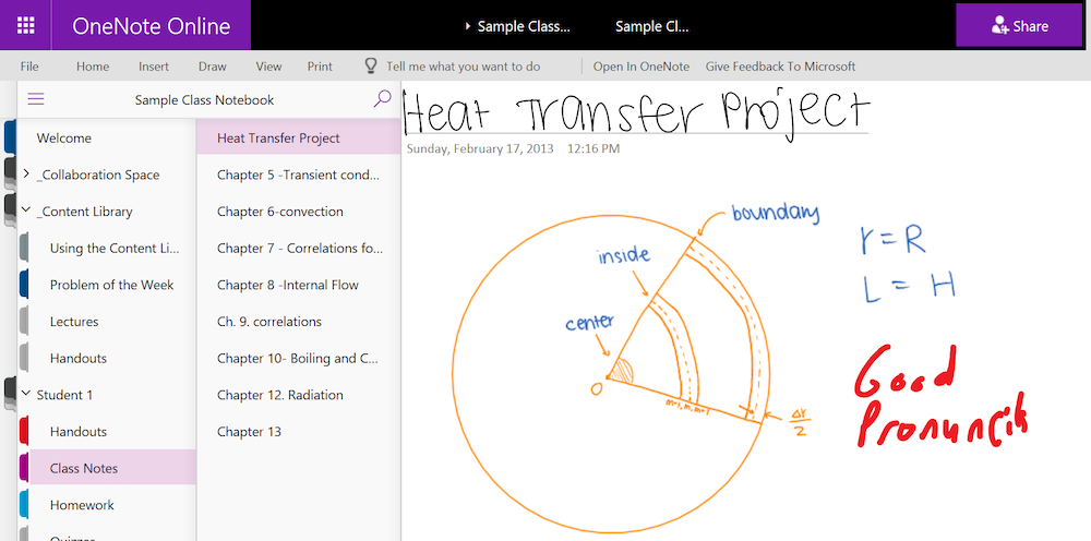 Trang web ghi chú OneNote