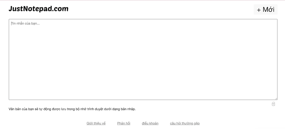 Web ghi chú Justnotepad.com