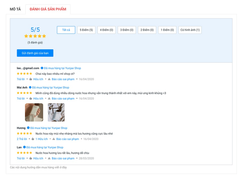 ứng dụng Đánh giá sản phẩm