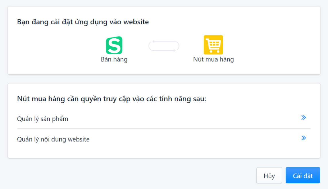 ứng dụng Nút mua hàng