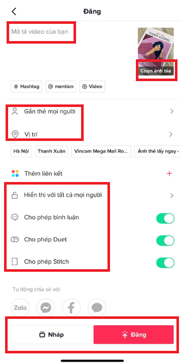 Làm video mới trực tiếp trên nền tảng TikTok