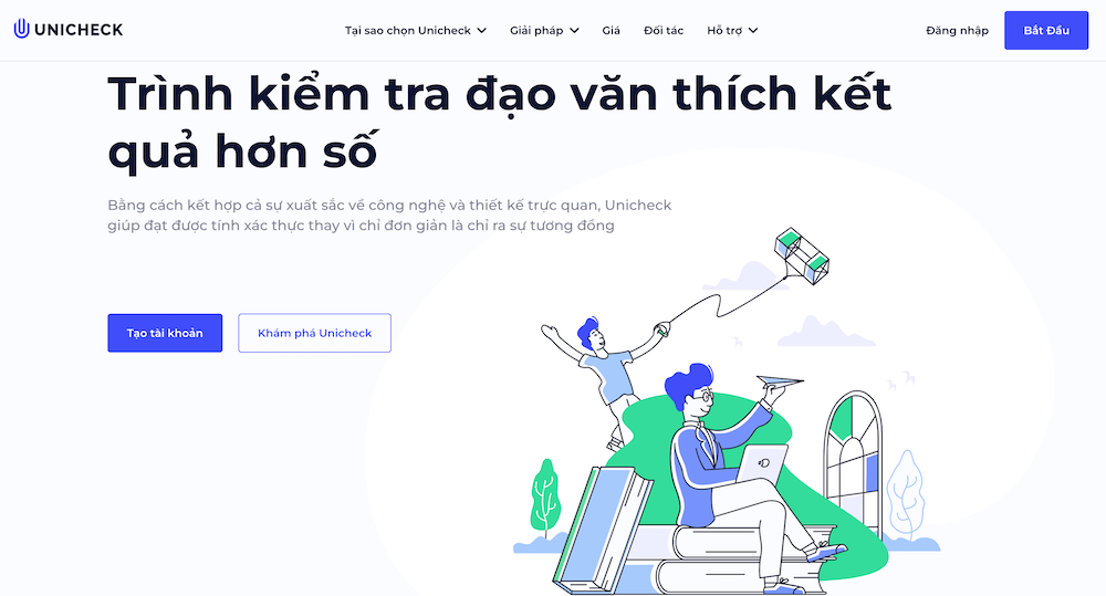web-check-dao-van7 Trang web kiểm tra đạo văn Unicheck