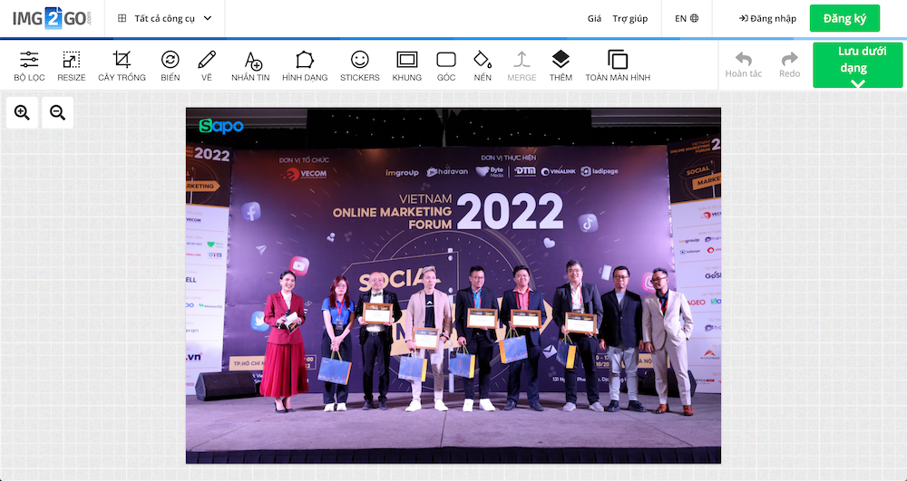 Trang web chỉnh sửa ảnh online miễn phí Img2go.com