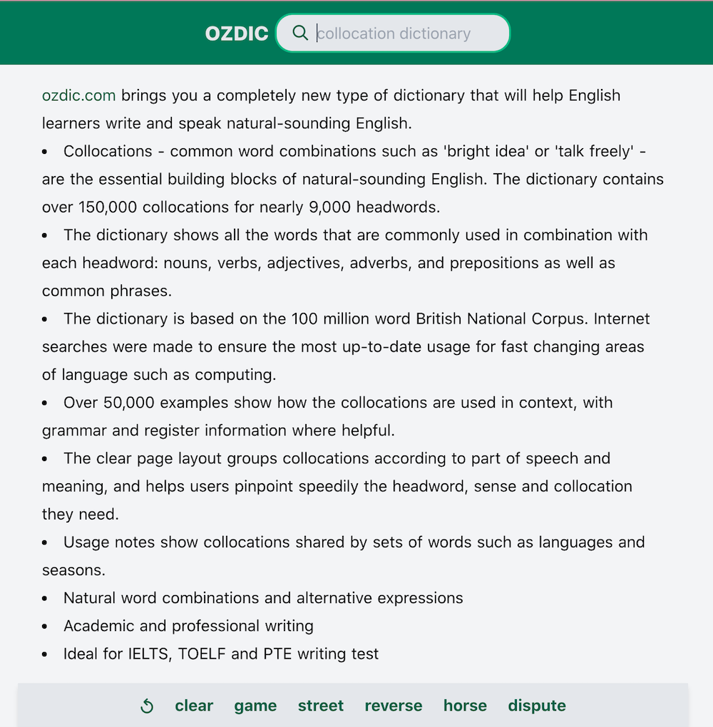 Trang web dịch văn bản tiếng anh Ozdic.com