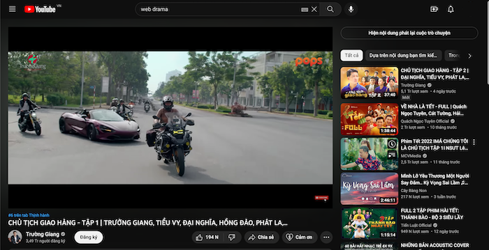 Trang web drama Youtube