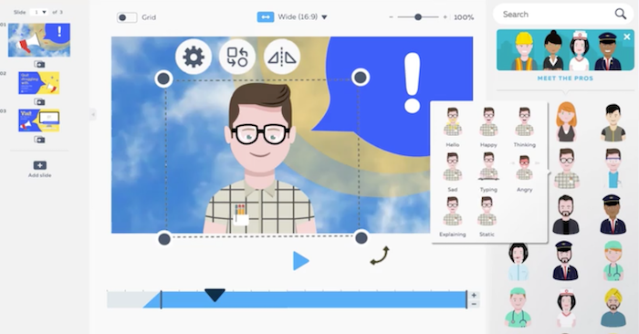 Trang web edit video online PowToon