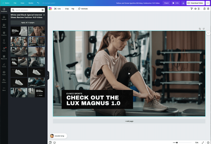 Web edit video Canva