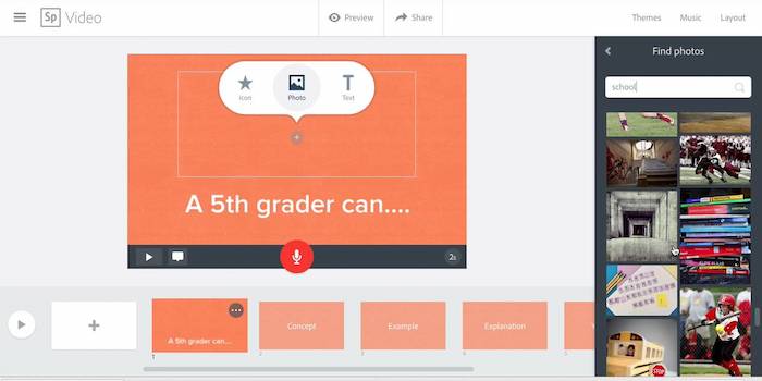 Website edit video online Adobe Spark