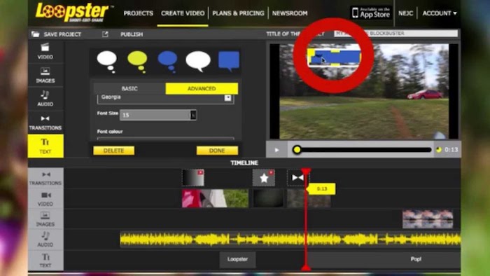 Web edit video online Loopster
