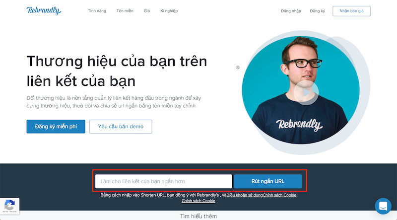 Web rút gọn link Rebrandly.com