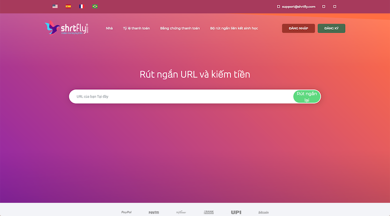 Trang web rút gọn link Shrtfly.com