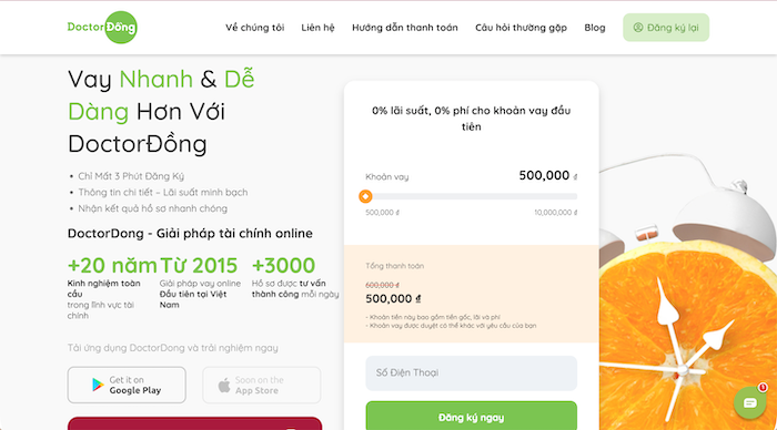 Web vay tiền online nhanh nhất Doctor 0 đồng