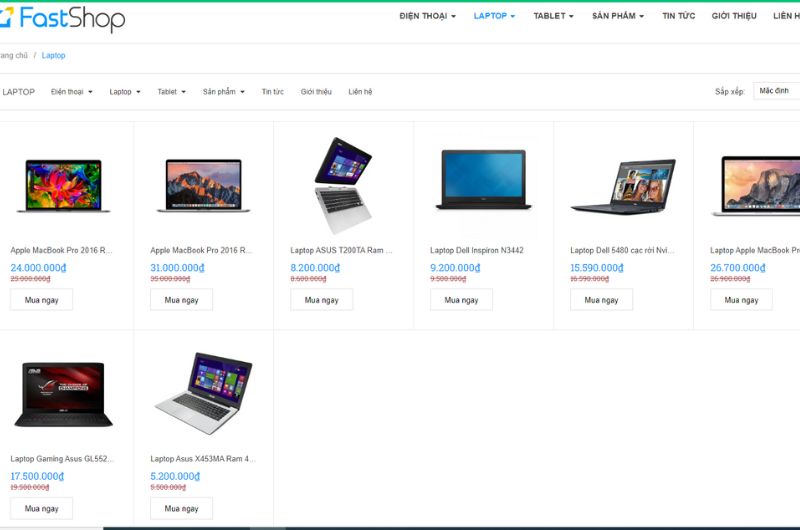 Website công nghệ FastShop