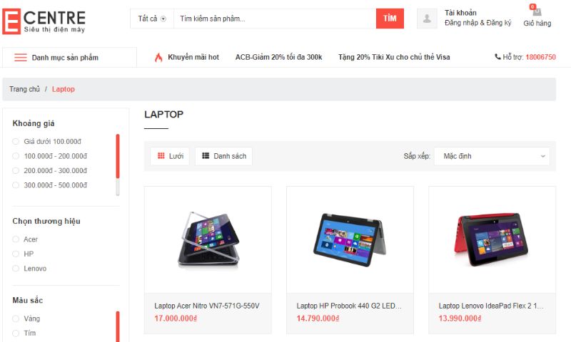 Mẫu website công nghệ CENTRE