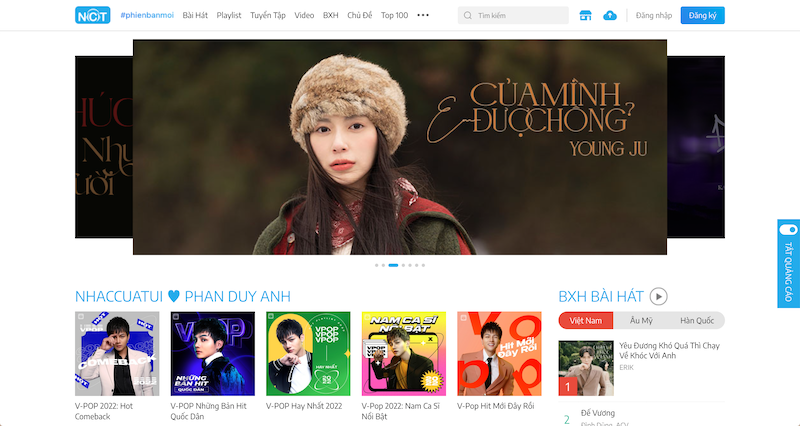 Trang web nghe nhạc nhaccuatui