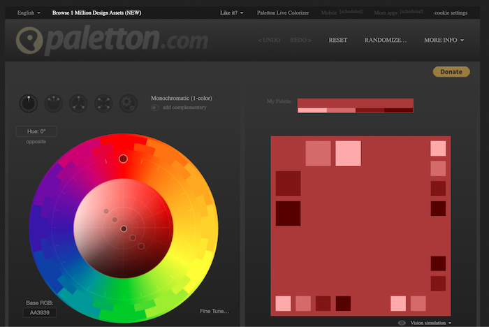 Website phối màu Palletton