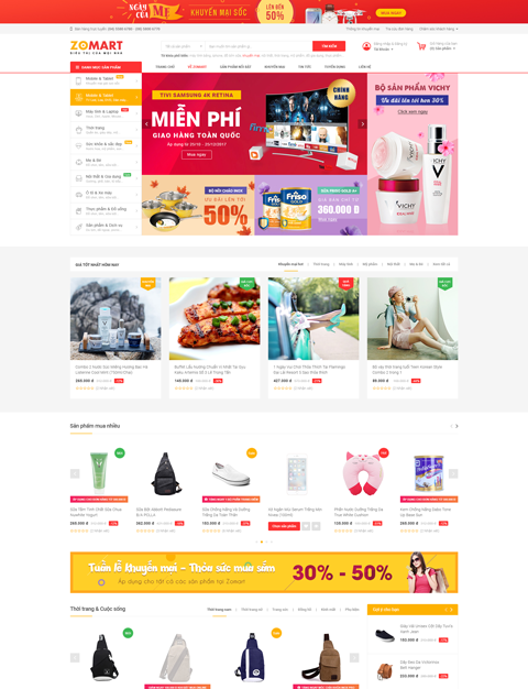 mẫu website bán hàng chuyên nghiệp Zomart